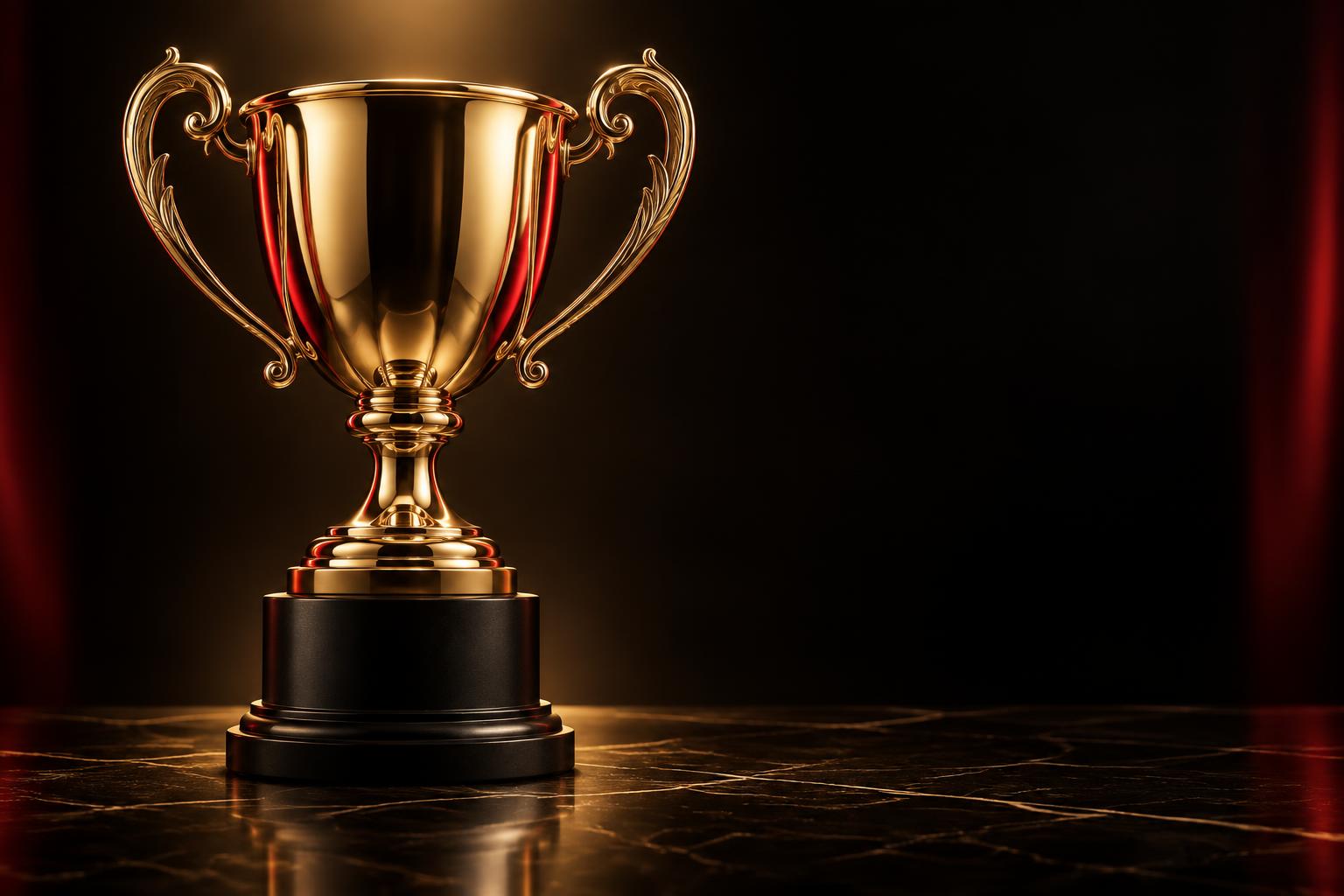 Gold championship trophy